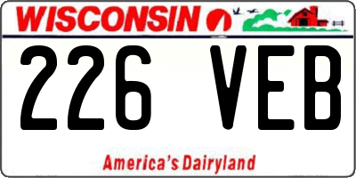 WI license plate 226VEB