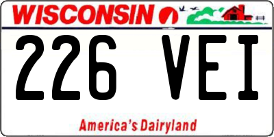 WI license plate 226VEI