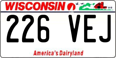 WI license plate 226VEJ