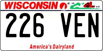 WI license plate 226VEN