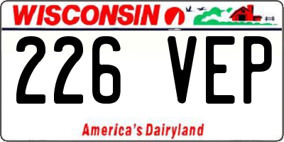 WI license plate 226VEP