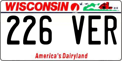 WI license plate 226VER