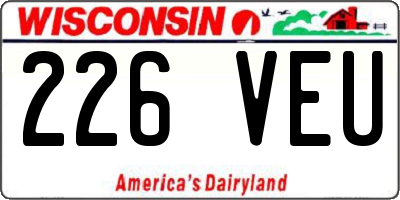 WI license plate 226VEU