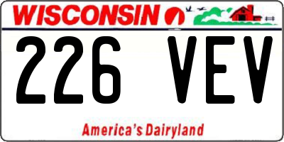 WI license plate 226VEV
