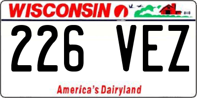 WI license plate 226VEZ