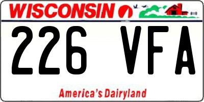 WI license plate 226VFA
