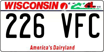 WI license plate 226VFC