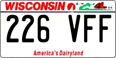 WI license plate 226VFF
