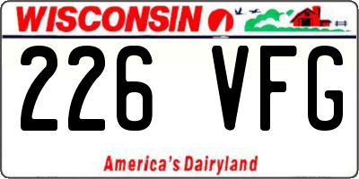 WI license plate 226VFG