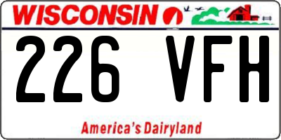 WI license plate 226VFH