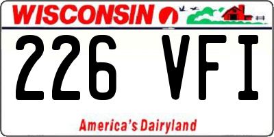 WI license plate 226VFI