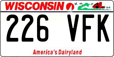 WI license plate 226VFK