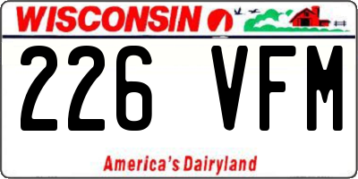 WI license plate 226VFM