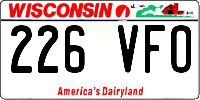 WI license plate 226VFO