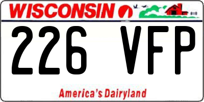 WI license plate 226VFP
