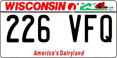 WI license plate 226VFQ