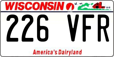 WI license plate 226VFR