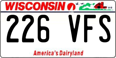 WI license plate 226VFS
