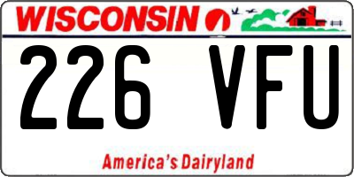 WI license plate 226VFU