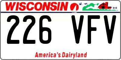 WI license plate 226VFV
