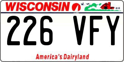 WI license plate 226VFY