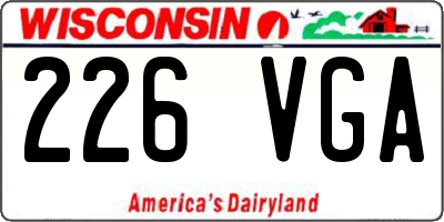 WI license plate 226VGA