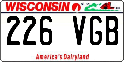 WI license plate 226VGB