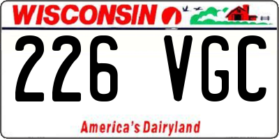 WI license plate 226VGC