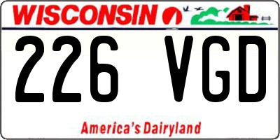 WI license plate 226VGD