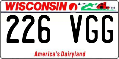 WI license plate 226VGG