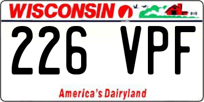 WI license plate 226VPF