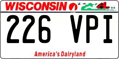 WI license plate 226VPI
