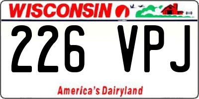 WI license plate 226VPJ