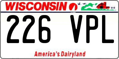 WI license plate 226VPL
