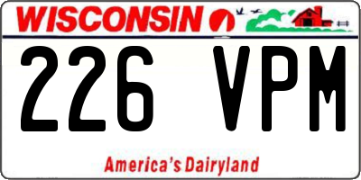 WI license plate 226VPM