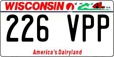 WI license plate 226VPP