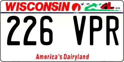WI license plate 226VPR