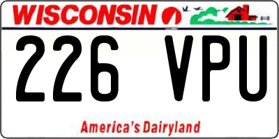 WI license plate 226VPU