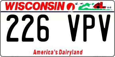 WI license plate 226VPV