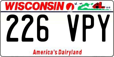 WI license plate 226VPY