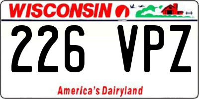 WI license plate 226VPZ