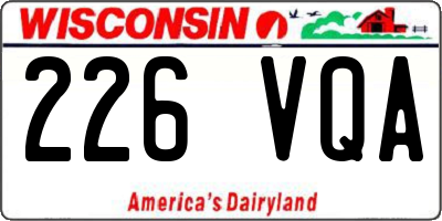 WI license plate 226VQA