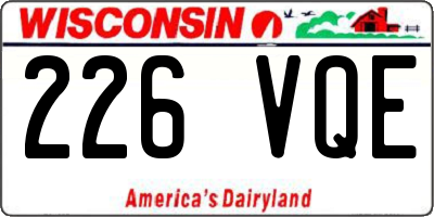 WI license plate 226VQE
