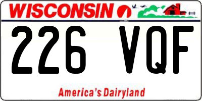 WI license plate 226VQF