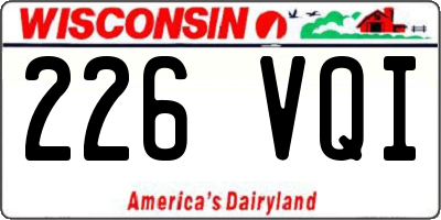 WI license plate 226VQI