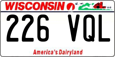 WI license plate 226VQL