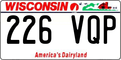 WI license plate 226VQP