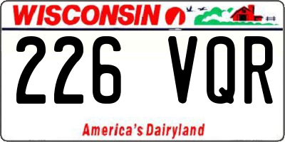 WI license plate 226VQR