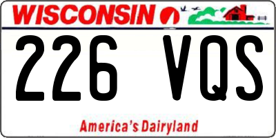 WI license plate 226VQS