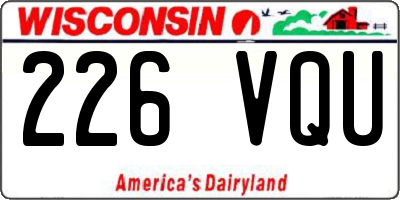 WI license plate 226VQU